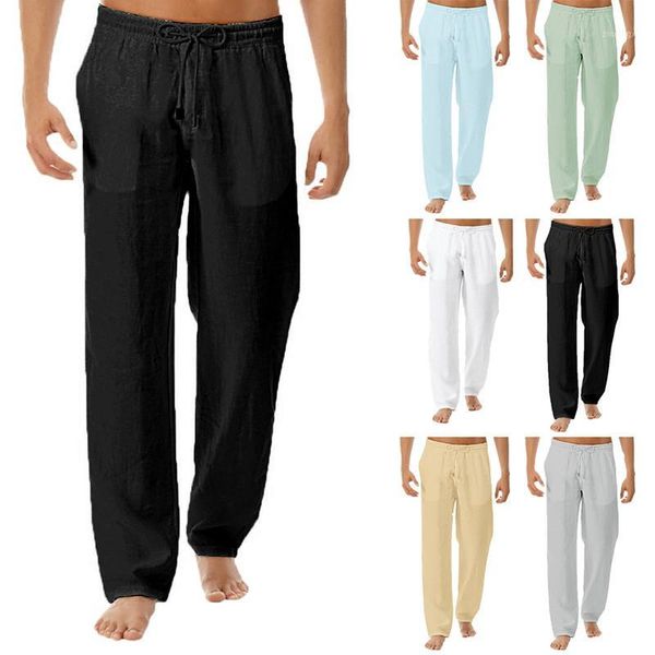 2020 men's summer cotton linen trousers casual solid color straight pants jogger drawstring loose pants1, Black
2020 men's summer cotton linen trousers casual solid color straight pants jogger drawstring loose pants1, Black