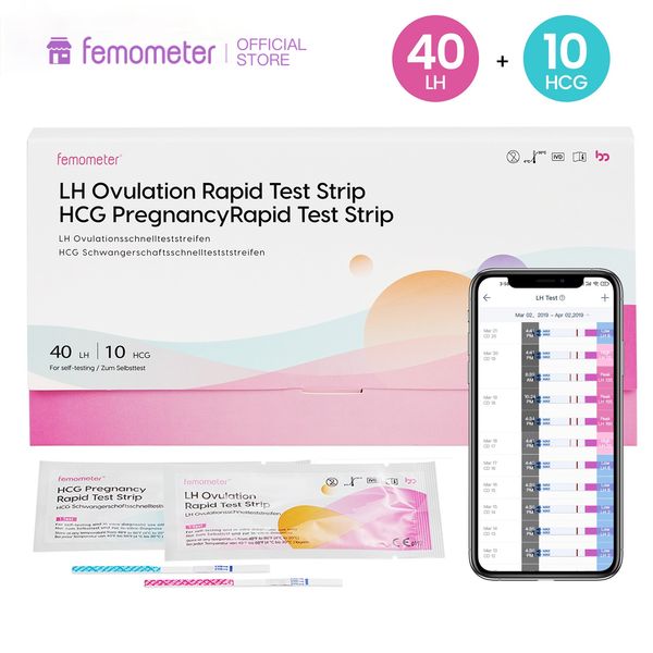 40+10 pcs/set femometer ovulation test urine strip kit sensitive lh opk accurate results with app
40+10 pcs/set femometer ovulation test urine strip kit sensitive lh opk accurate results with app