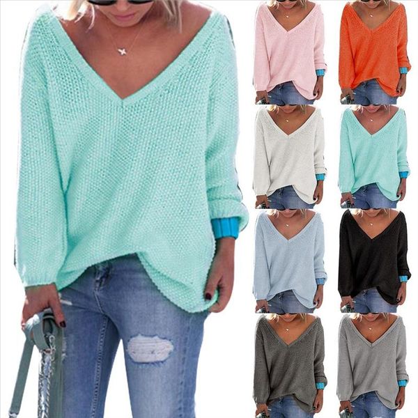 women sweater autumn and winter ladies casual v neck solid color long sleeved sweater drop shipping high quality, White;black
women sweater autumn and winter ladies casual v neck solid color long sleeved sweater drop shipping high quality, White;black