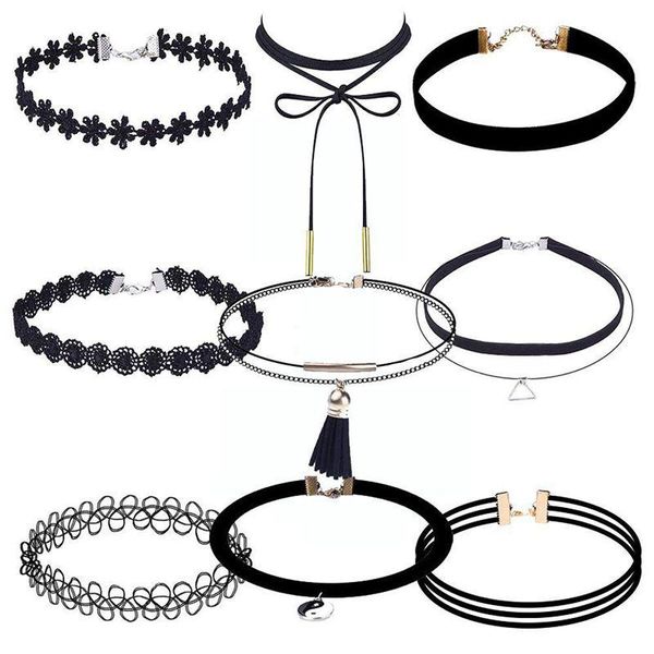 9 pcs women choker necklaces black velvet stretch tattoo choker necklace set for girls, Golden;silver
9 pcs women choker necklaces black velvet stretch tattoo choker necklace set for girls, Golden;silver