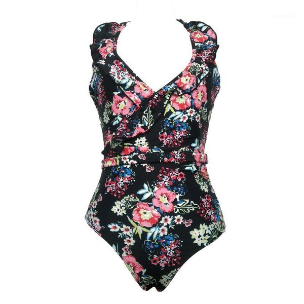 women's swimwear large size 2021 deep v one piece swimsuit women's retro high neck bandage flower open back knee pants1, White;black
women's swimwear large size 2021 deep v one piece swimsuit women's retro high neck bandage flower open back knee pants1, White;black