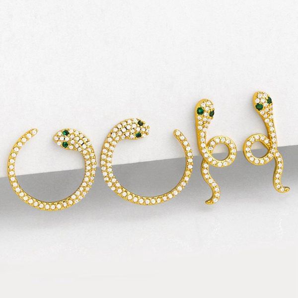 fashion simple snake earrings gold color zircon earrings for women girl mini small earring for punk copper earring 2 styles1, Golden;silver
fashion simple snake earrings gold color zircon earrings for women girl mini small earring for punk copper earring 2 styles1, Golden;silver