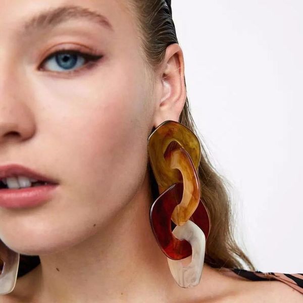stud shiny side women's fashion brand jewelry elegant earrings acrylic link gift statement, Golden;silver
stud shiny side women's fashion brand jewelry elegant earrings acrylic link gift statement, Golden;silver