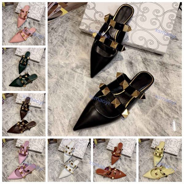marque women sandals rivet slippers women's summer semi baotou sandals fashion sandals women's pointed flat bottom leather, Black
marque women sandals rivet slippers women's summer semi baotou sandals fashion sandals women's pointed flat bottom leather, Black