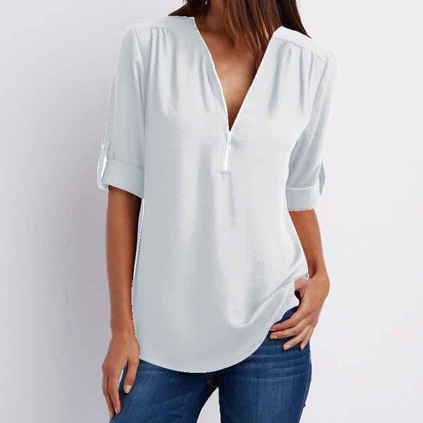 women designers clothes 2020 fashion wholesale zipper pure color v-neck loose type pullover snow spins unlined upper garment women t-shirt, White
women designers clothes 2020 fashion wholesale zipper pure color v-neck loose type pullover snow spins unlined upper garment women t-shirt, White