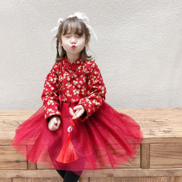 plush 2020 girls' spring drs china wind baby mh princs skirt new year's clothing for children, Red;yellow
plush 2020 girls' spring drs china wind baby mh princs skirt new year's clothing for children, Red;yellow