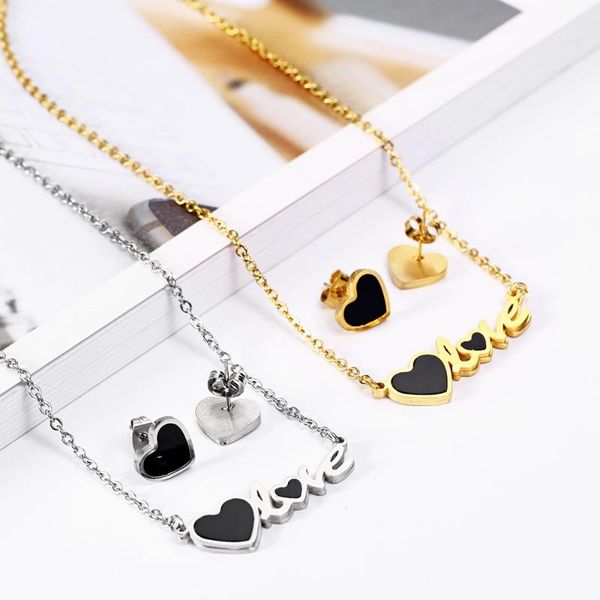 oufei heart pendant necklace earring set woman stainless steel 2020 charm love necklace jewelry accessories wholesale, Silver
oufei heart pendant necklace earring set woman stainless steel 2020 charm love necklace jewelry accessories wholesale, Silver