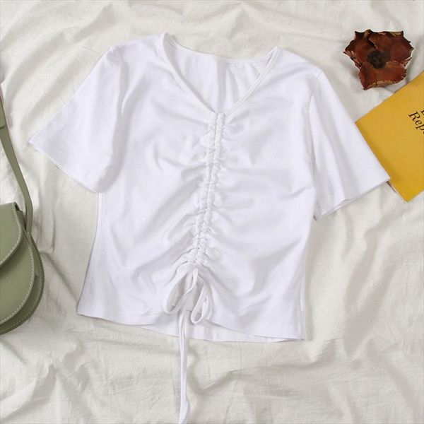 womens t shirt new clothes harajuku ropa mujer kpop tee vintage dropshipping vegan short tight body green drawstring shirt, White
womens t shirt new clothes harajuku ropa mujer kpop tee vintage dropshipping vegan short tight body green drawstring shirt, White