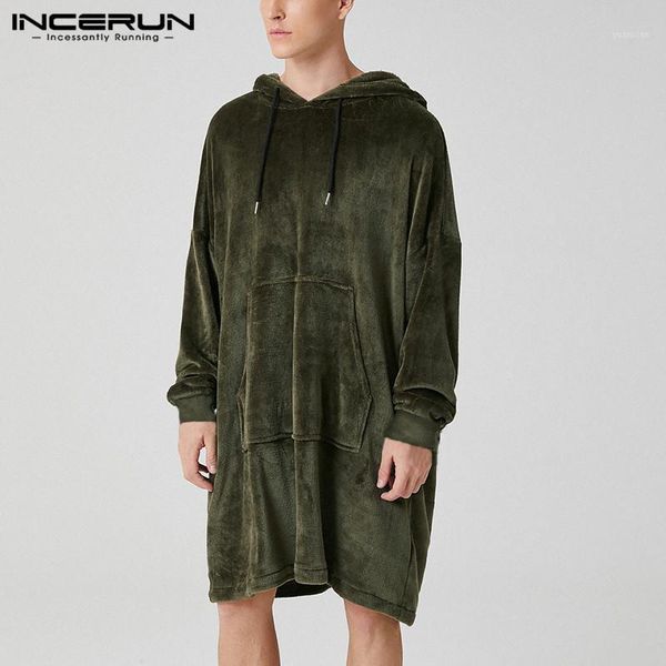 men bathrobes long sleeve hooded sleep robes incerun leisure solid color sleepwear comfortable big pockets homewear fleece robes1, Black;brown
men bathrobes long sleeve hooded sleep robes incerun leisure solid color sleepwear comfortable big pockets homewear fleece robes1, Black;brown