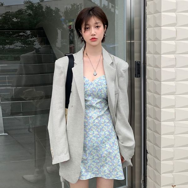 sqqob fresh and versatile floral dress boyfriendsloose dress coat fresh skirt versatile floral skirt suspender skirtsling sling suspender an, Gray
sqqob fresh and versatile floral dress boyfriendsloose dress coat fresh skirt versatile floral skirt suspender skirtsling sling suspender an, Gray