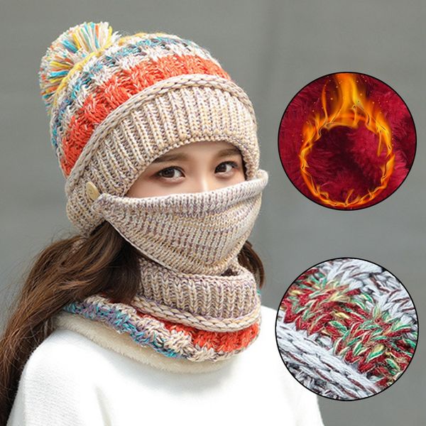 2020 new style fashion knitted wool cap women's winter versatile korean-style warm hat scarf face mask three-piece set, Blue;gray
2020 new style fashion knitted wool cap women's winter versatile korean-style warm hat scarf face mask three-piece set, Blue;gray