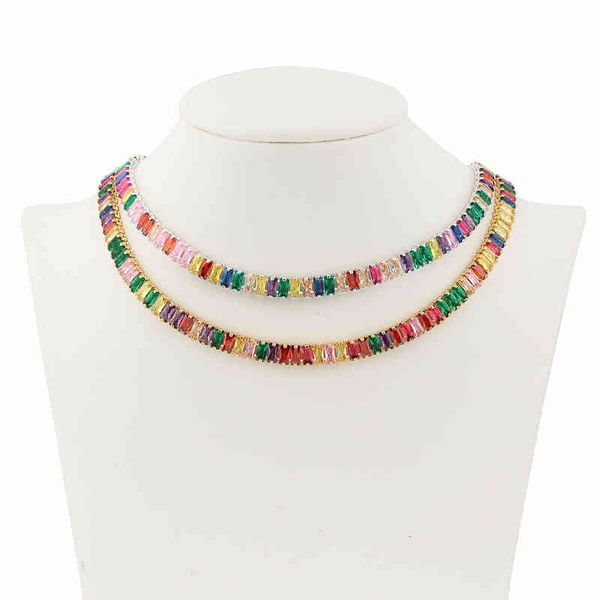 women gold cz colorful choker necklace shiny rainbow crystal zircon tennis chain statement jewelry dropshipping, Silver
women gold cz colorful choker necklace shiny rainbow crystal zircon tennis chain statement jewelry dropshipping, Silver