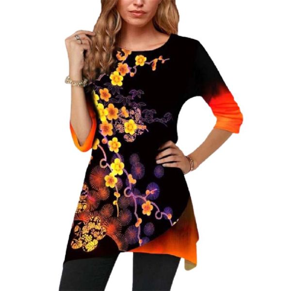 women's blouses & shirts plum blossom floral print long shirt women plus size blouse autumn clothings 5xl femsle casual o-neck 3/4 slee, White
women's blouses & shirts plum blossom floral print long shirt women plus size blouse autumn clothings 5xl femsle casual o-neck 3/4 slee, White