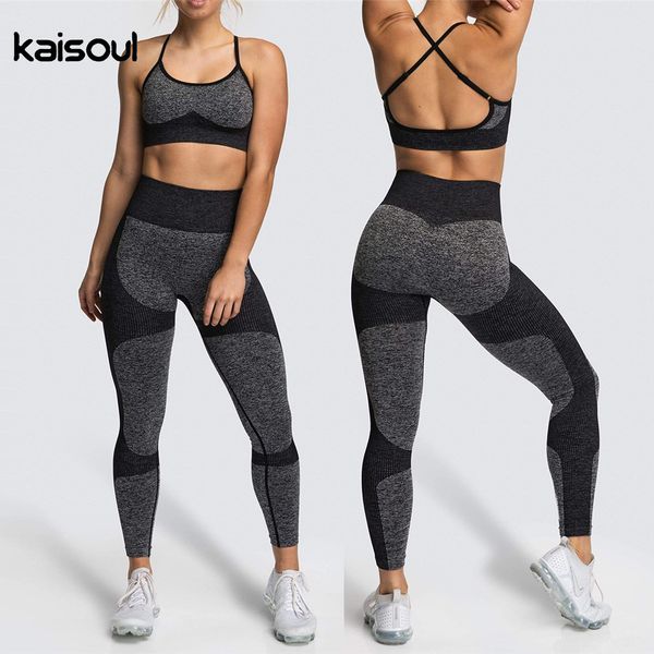 solid yoga suit s-l high waist leggings sport women fitness black bandage sports underwear breathable yoga two piece set t200424, Gray
solid yoga suit s-l high waist leggings sport women fitness black bandage sports underwear breathable yoga two piece set t200424, Gray