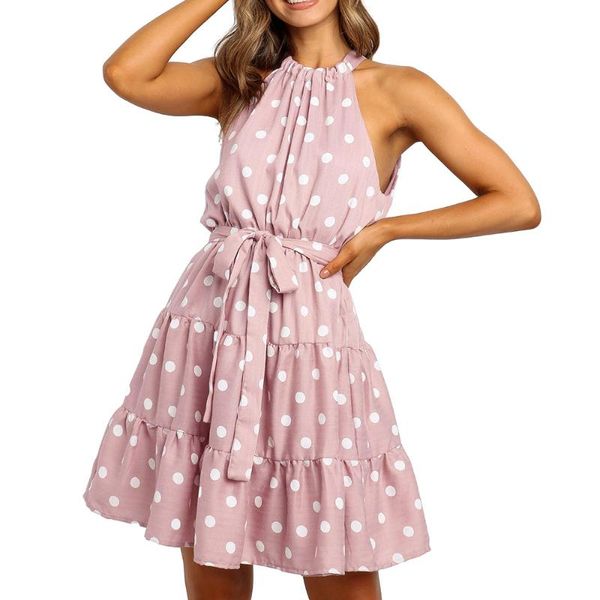 polka dot print halter mini dress summer sleeveless a-line short dresses with belt women strapless ruffles hem casual dress, Black;gray
polka dot print halter mini dress summer sleeveless a-line short dresses with belt women strapless ruffles hem casual dress, Black;gray