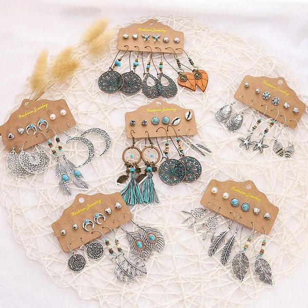 dangle & chandelier luokey 2021 est ethnic beads earrings set for women 6pairs/set vintage metal feather leaf wood drop jewelry1, Silver
dangle & chandelier luokey 2021 est ethnic beads earrings set for women 6pairs/set vintage metal feather leaf wood drop jewelry1, Silver
