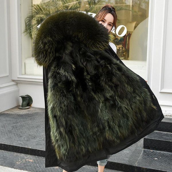 women's fur & faux 2021 luxury real liner coats genuine raccoon collar jackets natural female parkas winter thick warm long, Black
women's fur & faux 2021 luxury real liner coats genuine raccoon collar jackets natural female parkas winter thick warm long, Black