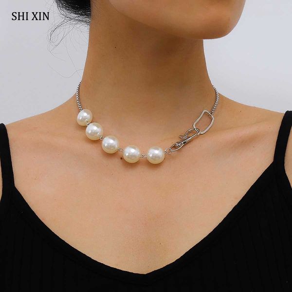 shixin charms big pearl beads choker necklace colar for women fashion short necklace neck collier femme 2020 jewelry trendy gift, Golden;silver
shixin charms big pearl beads choker necklace colar for women fashion short necklace neck collier femme 2020 jewelry trendy gift, Golden;silver
