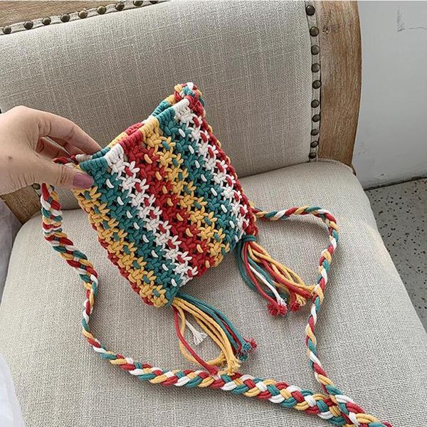 bohemia fashion colorful woven bag female cotton rope crossbody for women 2020 weaving tassel shoulder bag beach holiday bags
bohemia fashion colorful woven bag female cotton rope crossbody for women 2020 weaving tassel shoulder bag beach holiday bags