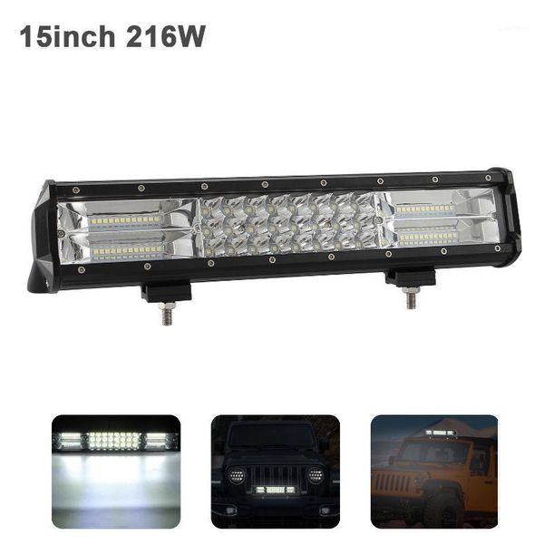 2020 car headlight led fog light three rows of 15 inch 216w poly-mixed light strip lights for off-road work
2020 car headlight led fog light three rows of 15 inch 216w poly-mixed light strip lights for off-road work