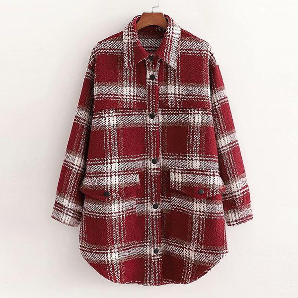 women winter wool overcoat plaid printed single-breasted bandage woolen coat cardigan loose with pocket turn down collar outwear1, Black
women winter wool overcoat plaid printed single-breasted bandage woolen coat cardigan loose with pocket turn down collar outwear1, Black