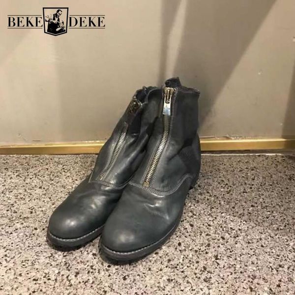 boots street fashion ankle women designer zipper genuine leather casual flat shoes woman vintage riding motorcycle booties, Black
boots street fashion ankle women designer zipper genuine leather casual flat shoes woman vintage riding motorcycle booties, Black