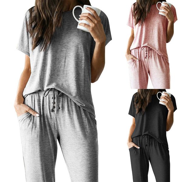 round neck casual short sleeve casual suit, White