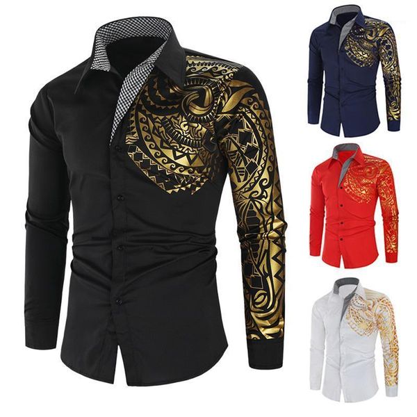 men luxury shirt slim long sleeve printing casual front button for autumn travel@881, White;black
men luxury shirt slim long sleeve printing casual front button for autumn travel@881, White;black
