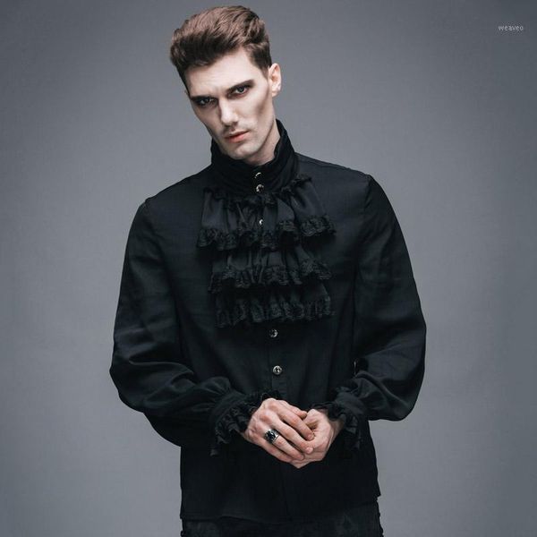devil fashion victorian men's gothic flounce tie shirt punk black white tuxedo shirts with lace cuffs male silk blouses, White;black
devil fashion victorian men's gothic flounce tie shirt punk black white tuxedo shirts with lace cuffs male silk blouses, White;black