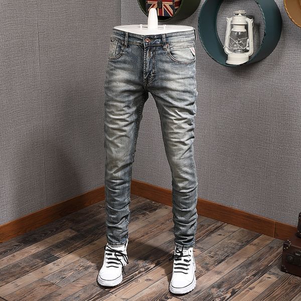 2021 new italian style fashion men jeans retro wash elastic slim fit vintage designer denim pants hombre winter velvet warm long trousers ry, Blue
2021 new italian style fashion men jeans retro wash elastic slim fit vintage designer denim pants hombre winter velvet warm long trousers ry, Blue