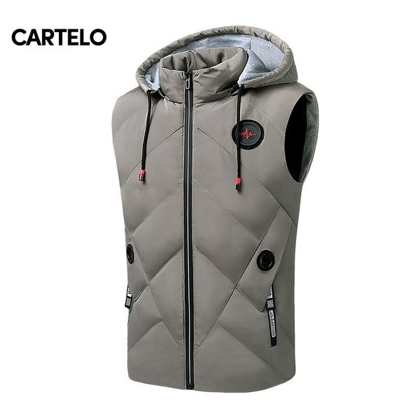 cartelo men vest fashion new warm hooded slim comfortable casual vest men 201123, Black;white
cartelo men vest fashion new warm hooded slim comfortable casual vest men 201123, Black;white