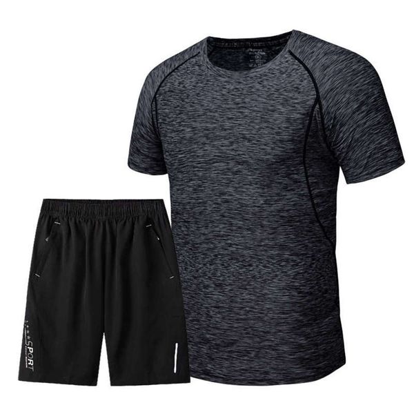 short new summer sports suit men's sleeve running leisure fitness quick dry clothes breathable, Gray
short new summer sports suit men's sleeve running leisure fitness quick dry clothes breathable, Gray