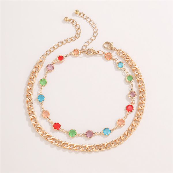 10sets/lot fashion double layer copper bracelet new colorful round rhinestone foot chain for women beach vacation bracelets jewelry, Red;blue
10sets/lot fashion double layer copper bracelet new colorful round rhinestone foot chain for women beach vacation bracelets jewelry, Red;blue