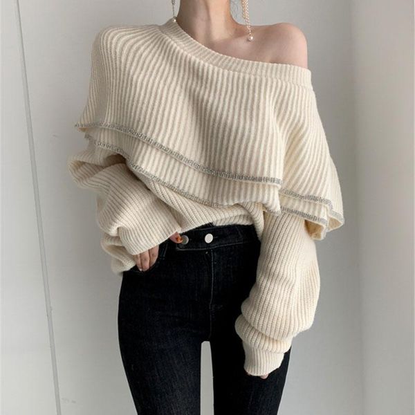 new autumn winter 2020 fashion double ruffle women's sweaters casual long sleeve o-neck thicken knit pullver coat black, White;black
new autumn winter 2020 fashion double ruffle women's sweaters casual long sleeve o-neck thicken knit pullver coat black, White;black