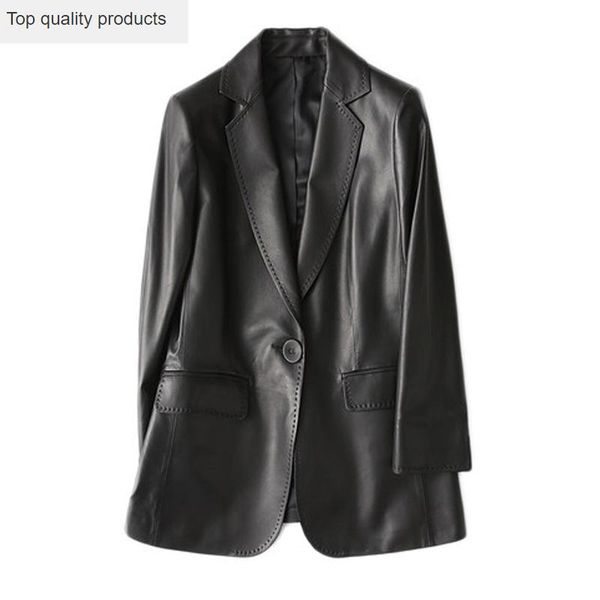 genuine leather jacket women 2020 spring autumn luxury real sheepskin leather jacket female black coat jaqueta de cour lx418