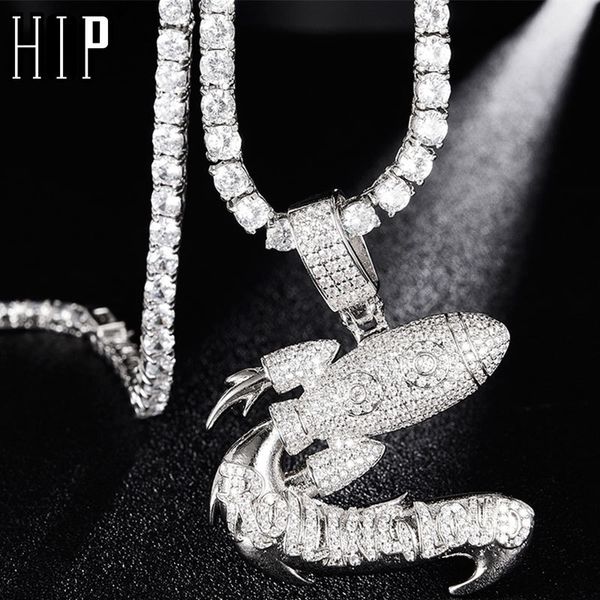hip hop bling cz rolling loud rocket iced out cubic zircon necklaces & pendants for men jewelry charm tennis chain 201013, Silver
hip hop bling cz rolling loud rocket iced out cubic zircon necklaces & pendants for men jewelry charm tennis chain 201013, Silver