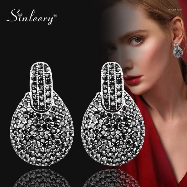 sinleery vintage women full black cubic zirconia drop earrings antique silver color statement jewelry boho style es120 ssh1
sinleery vintage women full black cubic zirconia drop earrings antique silver color statement jewelry boho style es120 ssh1