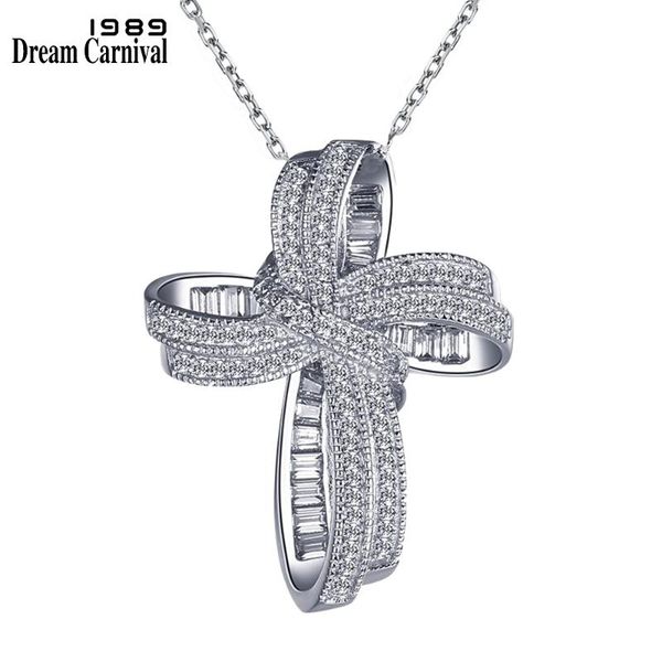 pendant necklaces dreamcarnival 1989 trendy cross bowknot necklace link chain amazing price zircon fashion jewelry christmas gift sz12599, Silver
pendant necklaces dreamcarnival 1989 trendy cross bowknot necklace link chain amazing price zircon fashion jewelry christmas gift sz12599, Silver