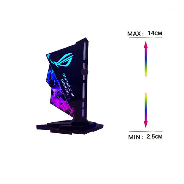 universal acrylic bracket computer graphics card brace with rgb light / fix video card diy adjustable single or dual slot cards1
universal acrylic bracket computer graphics card brace with rgb light / fix video card diy adjustable single or dual slot cards1