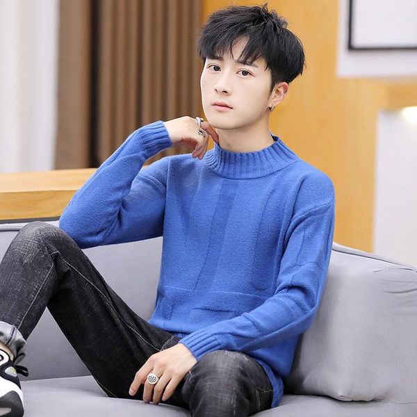 korean version of men's casual half turtleneck sweater slim warm and handsome sweater men's clothing, White;black
korean version of men's casual half turtleneck sweater slim warm and handsome sweater men's clothing, White;black
