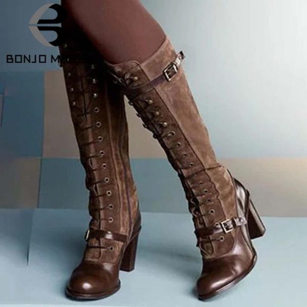 BONJOMARISA Retro Ladies Round Toe Lace Up Mid Calf Boots Buckle High Heels Boots Women New Arrival Autumn Shoes Woman, Black
BONJOMARISA Retro Ladies Round Toe Lace Up Mid Calf Boots Buckle High Heels Boots Women New Arrival Autumn Shoes Woman, Black