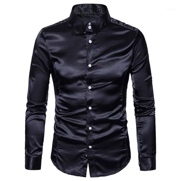 mens long sleeve silk social shirt 2018 brand new black silk satin men shirt casual slim fit business wedding tuxedo shirts male1, White;black
mens long sleeve silk social shirt 2018 brand new black silk satin men shirt casual slim fit business wedding tuxedo shirts male1, White;black