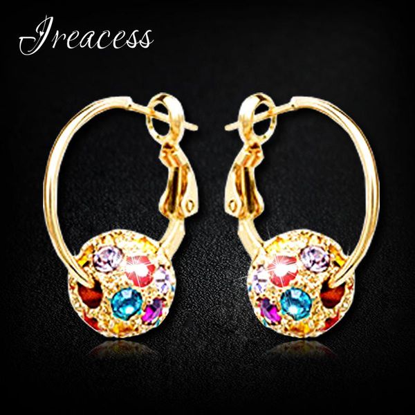 new hoop earrings for women colorful crystal gold color earrings gift wedding party jewelry, Golden;silver
new hoop earrings for women colorful crystal gold color earrings gift wedding party jewelry, Golden;silver