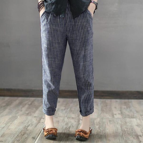 new arrival summer women pants plus size korean fashion high waist thin casual harem pants striped cotton linen trousers 2021, Black;white
new arrival summer women pants plus size korean fashion high waist thin casual harem pants striped cotton linen trousers 2021, Black;white