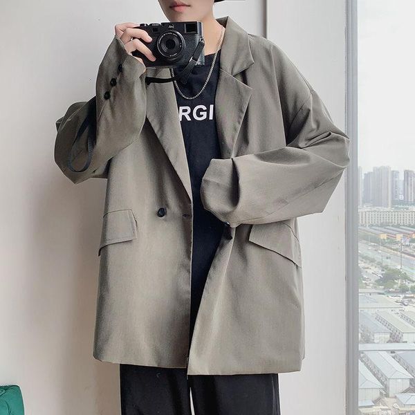 autumn korean style blazer men's fashion solid color business casual dress jacket men streetwear loose thin suit jackets mens1, White;black
autumn korean style blazer men's fashion solid color business casual dress jacket men streetwear loose thin suit jackets mens1, White;black
