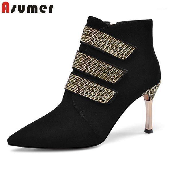 asumer 2020 new arrival ankle boots women suede leather thin high heels crystal pointed toe elegant autumn winter boots woman1, Black
asumer 2020 new arrival ankle boots women suede leather thin high heels crystal pointed toe elegant autumn winter boots woman1, Black
