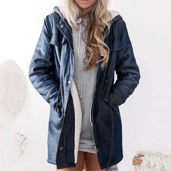 women warm parkas thicken hooded casual long sleeve denim jacket long jean outwear female overcoat new #t2g1, Black
women warm parkas thicken hooded casual long sleeve denim jacket long jean outwear female overcoat new #t2g1, Black
