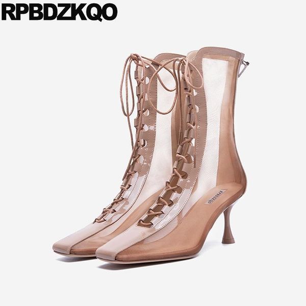 boots 2021 high heel lace up roman sandals vintage mesh stiletto square toe mid calf shoes women gladiator autumn1, Black
boots 2021 high heel lace up roman sandals vintage mesh stiletto square toe mid calf shoes women gladiator autumn1, Black