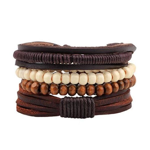 4pcs/ set braided wrap leather bracelets for men vintage punk handmade diy charm wood beads ethnic tribal wristban bbylbs, Golden;silver
4pcs/ set braided wrap leather bracelets for men vintage punk handmade diy charm wood beads ethnic tribal wristban bbylbs, Golden;silver