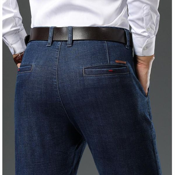 icpans denim men pants classic stretch straight pant man denim black blue trousers autumn winter 2020